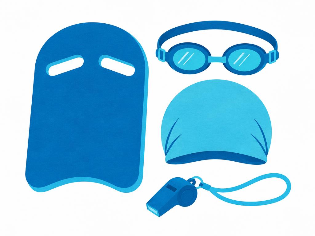 Tabla, gorra, gafas y silbato